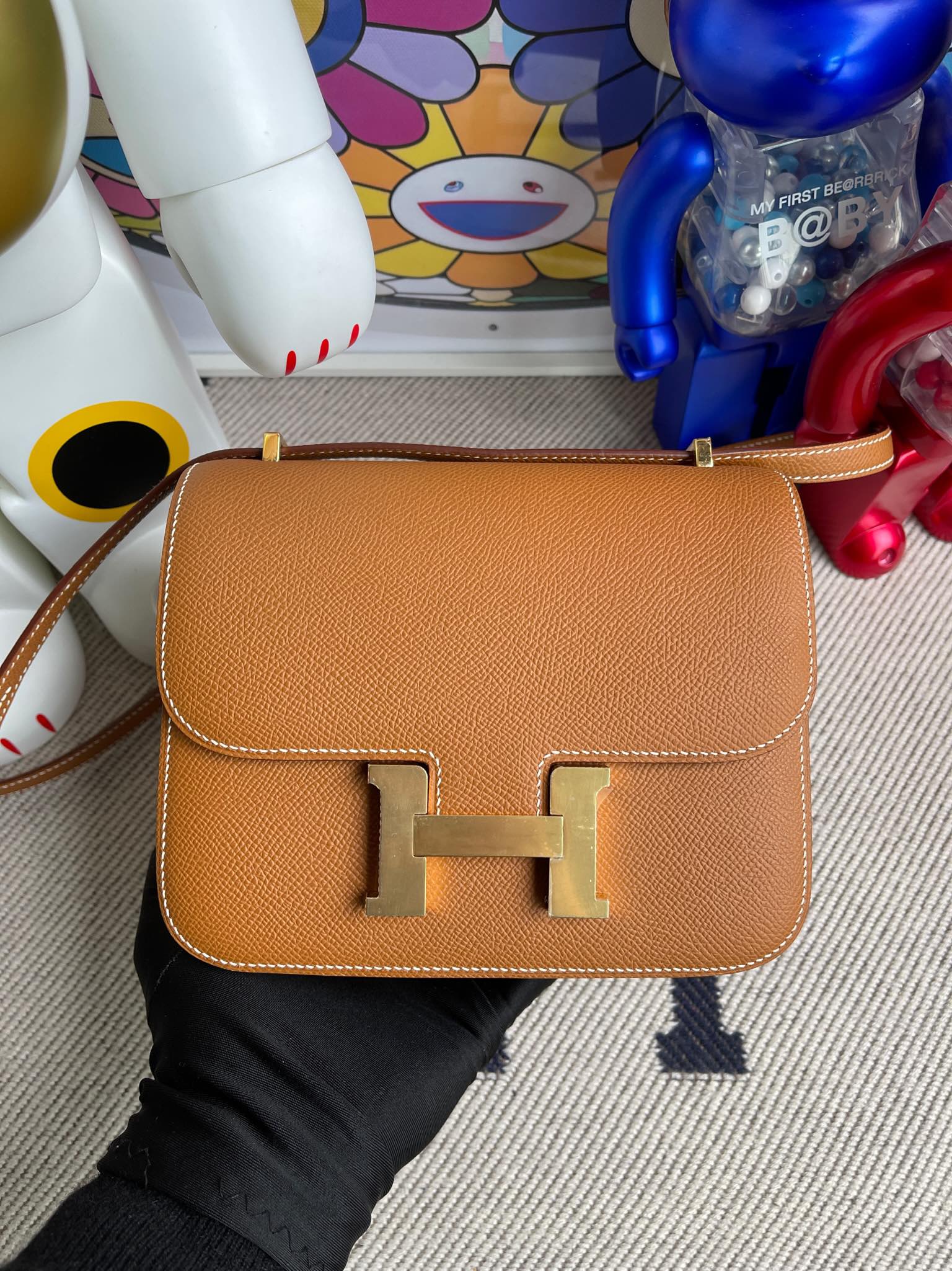 에르메스 콘스탄스18 골드브라운 금장 앱송